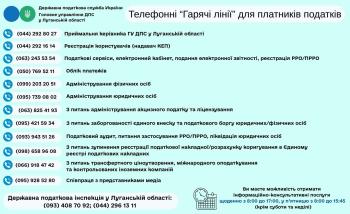 Телефонні "Гарячі лінії" для платників податків