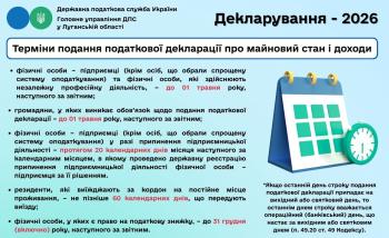 Терміни подання податкової декларації про майновий стан і доходи